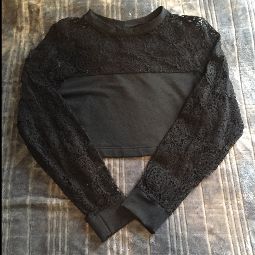 BlackMilk Little Lies Long Sleeve Crop Sweater L